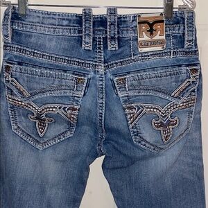 Rock Revival Jeans with Embroidered Pockets